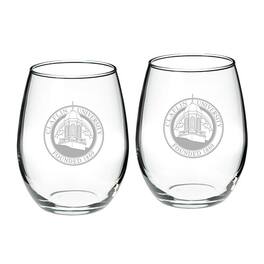 Jardine - Claflin Panthers 21oz. 2-Piece Stemless Wine Glass Set - Multicolor