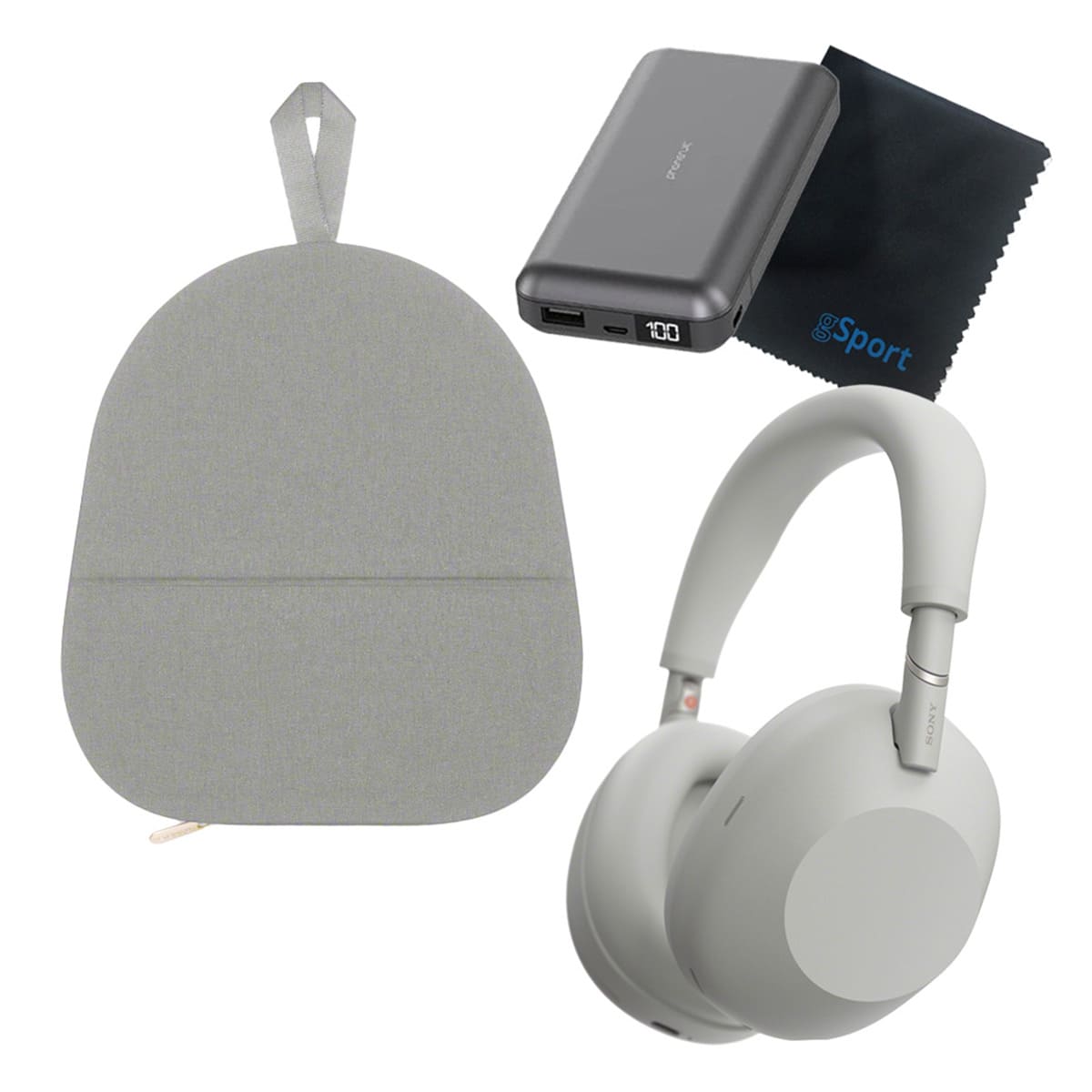 Sony WH-1000XM6 Wireless Noise Cancelling Over Ear Headphone Bundle with gSport Accessory Kit - Silver