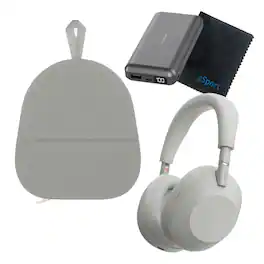 Sony WH-1000XM6 Wireless Noise Cancelling Over Ear Headphone Bundle with gSport Accessory Kit - Silver