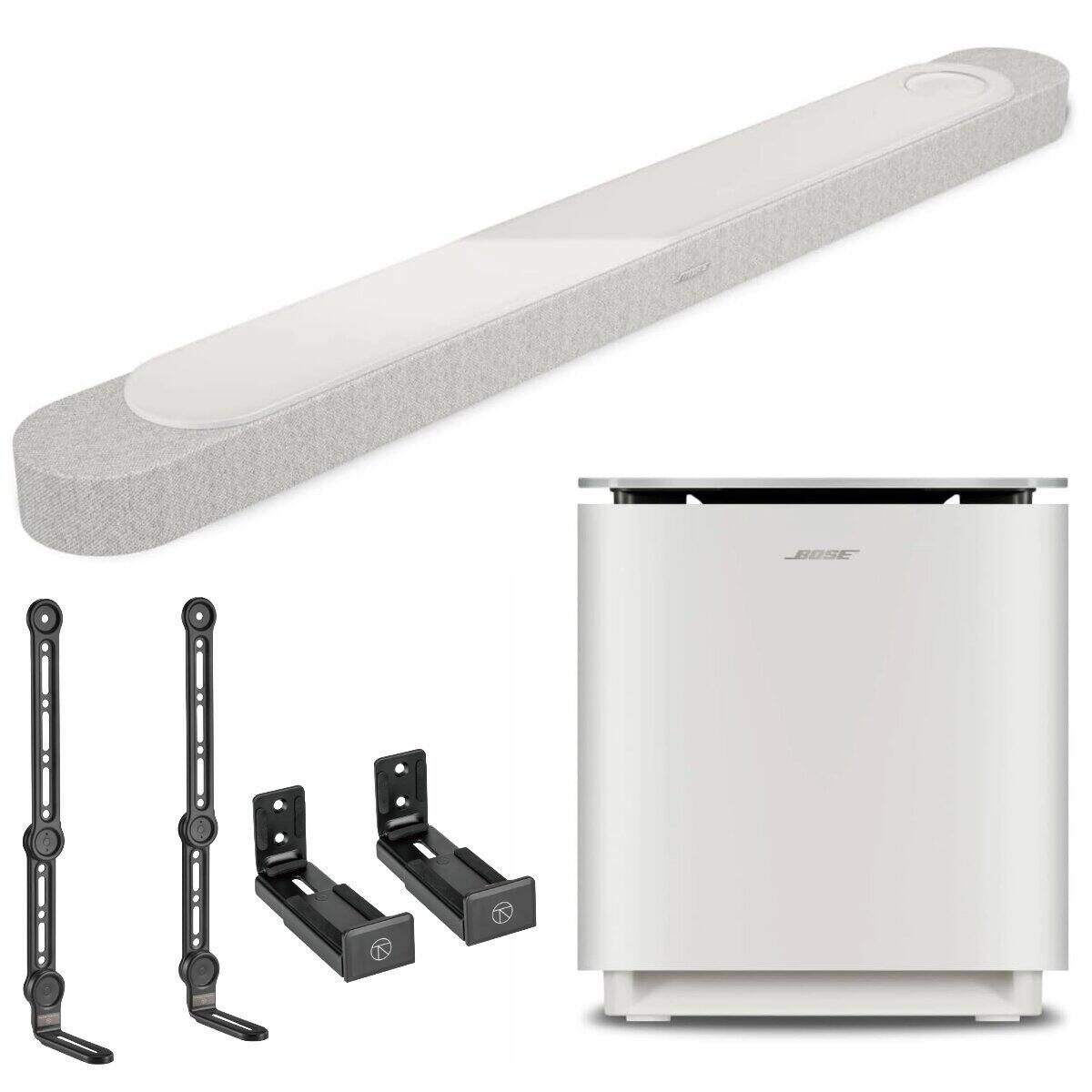 Front. Bose - Bose Lifestyle Ultra Soundbar, White.