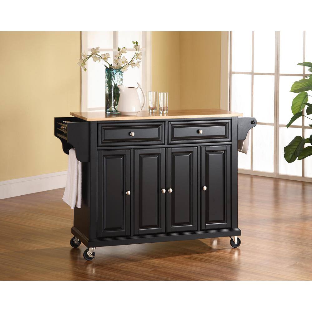 Alt View 1. Crosley Furniture - Full Size Wood Top Kitchen Cart - Black.