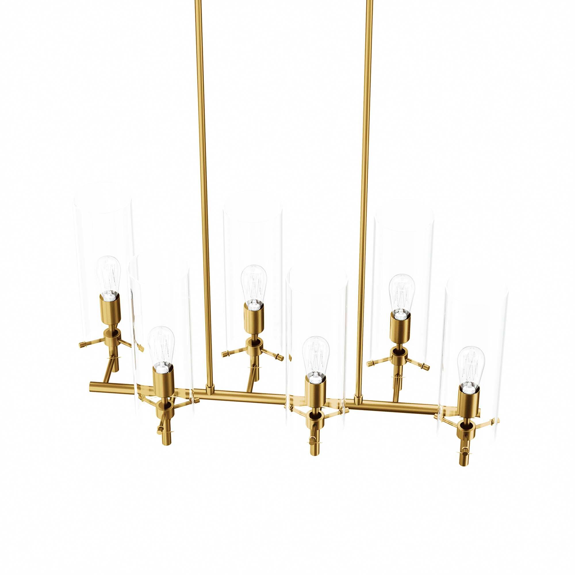 Alt View 2. Modway - Skylark 6-Light Chandelier by Modway - Clear Satin Brass.