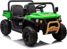GARVEE - 24V 4WD 2-Seater Ride-On Dump Truck for Kids, 4×35W Motors, Electric Bed, Shovel, Remote Control, Bluetooth, LED Lights - Green
