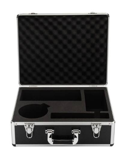Left. Warm Audio - Flight Case for WA-47 Condenser Microphone, Made of Aluminum, Lightweight with Rubberized Foam.
