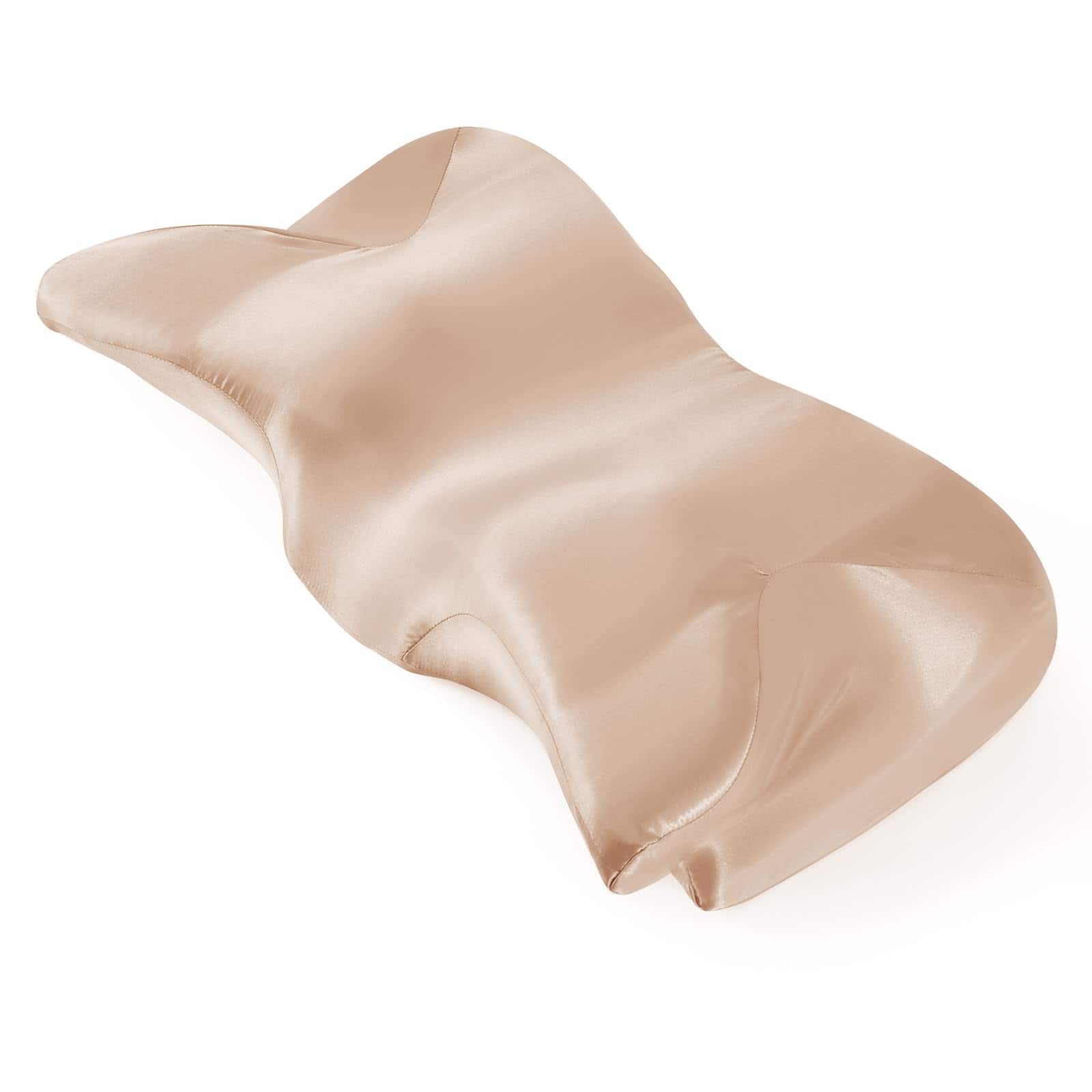 MAGICAL RUBS - Satin Pillowcase For Pillow Smooth Neck Case Cover Silky Soft Contour With Zipper (taupe) - Taupe 1