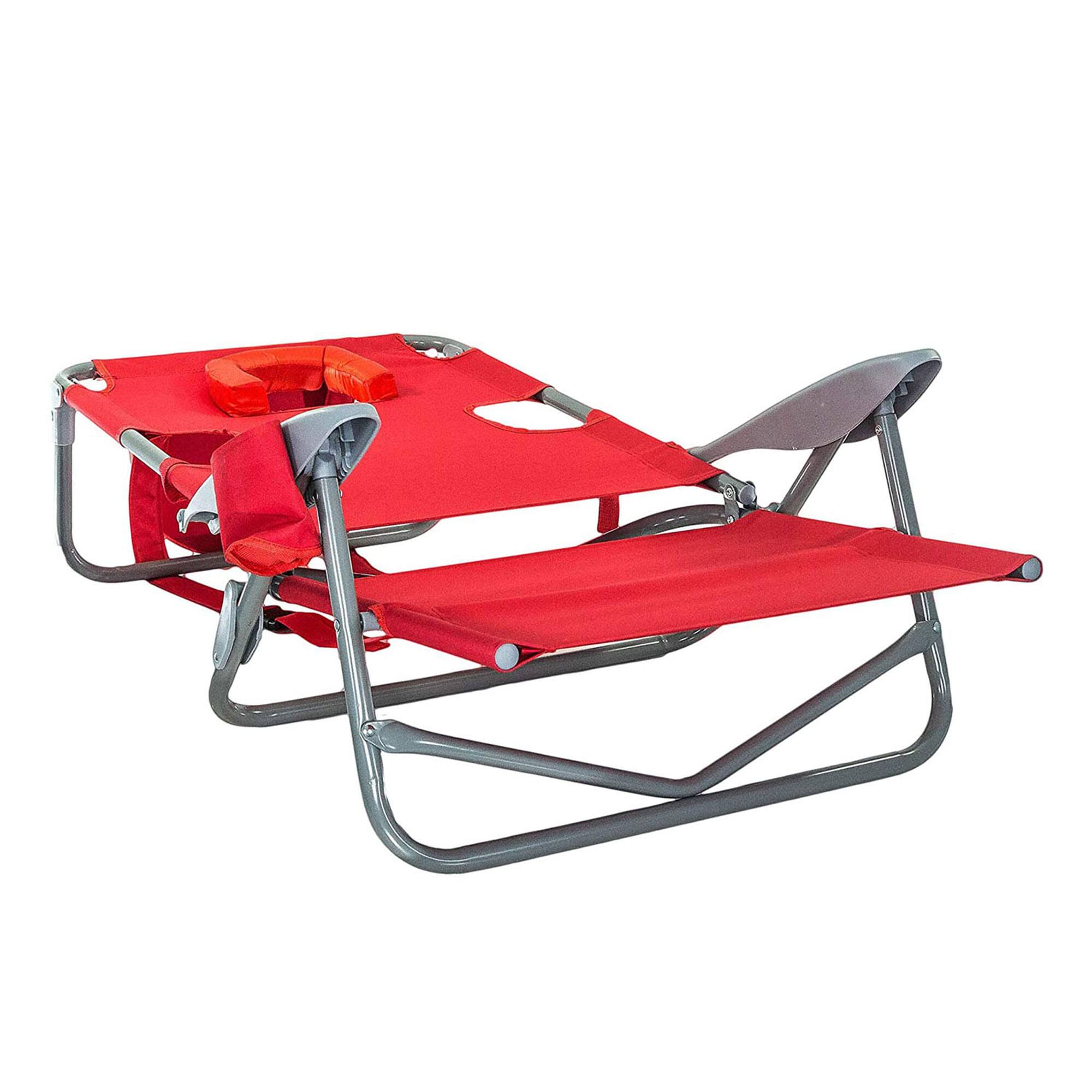 Alt View 5. Ostrich - Ostrich The Heavy-Duty Backpacker Portable Reclining Beach Camping Chair, Red - Red.