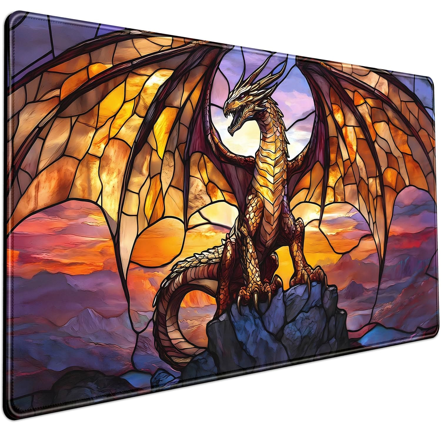 Frangdom - 31.5x15.7 In Cute Frog Desk Mat Gaming Mousepad Stitched Edge - Da Long