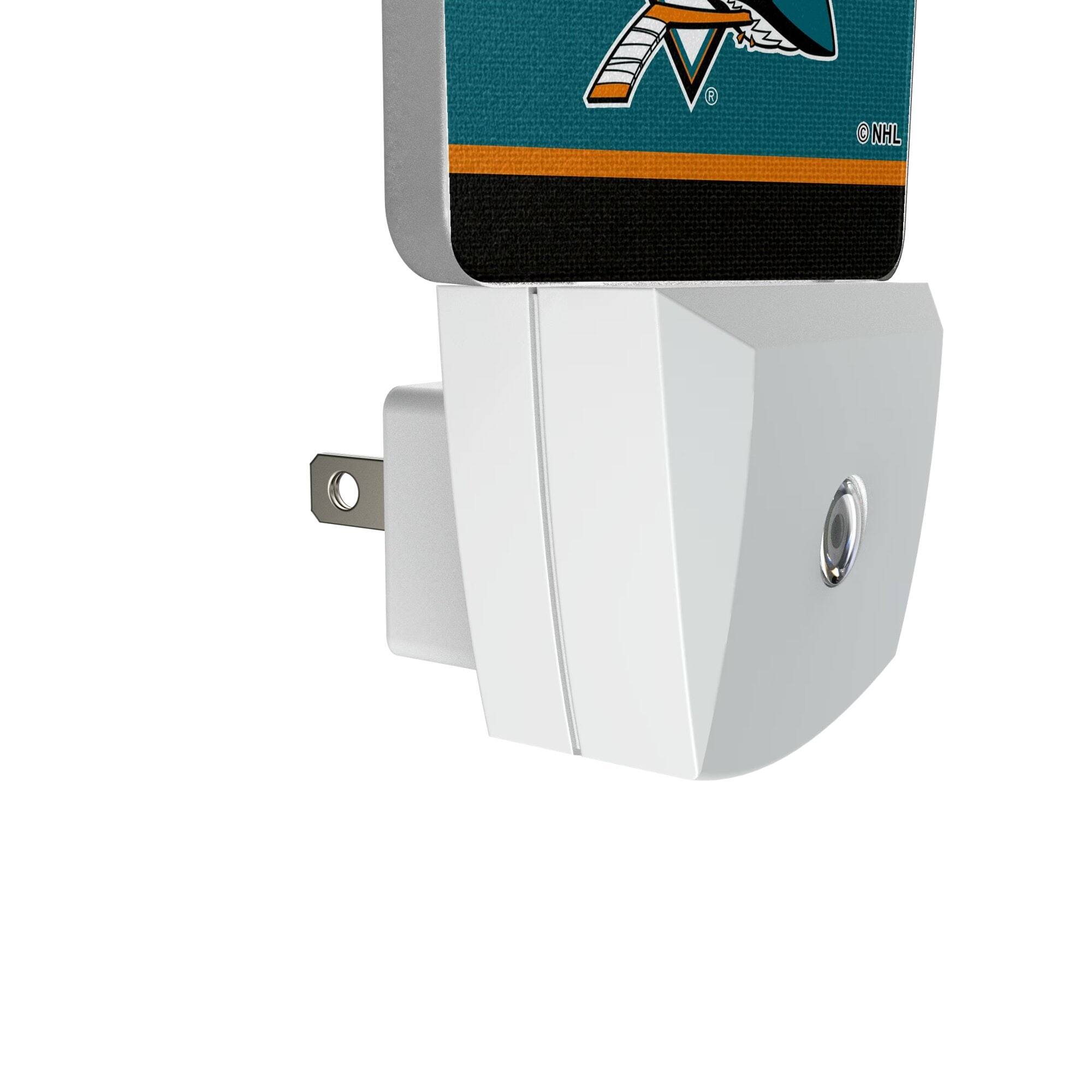 Alt View 2. Keyscaper - San Jose Sharks Stripe Design Nightlight 2-Pack - Multicolor.