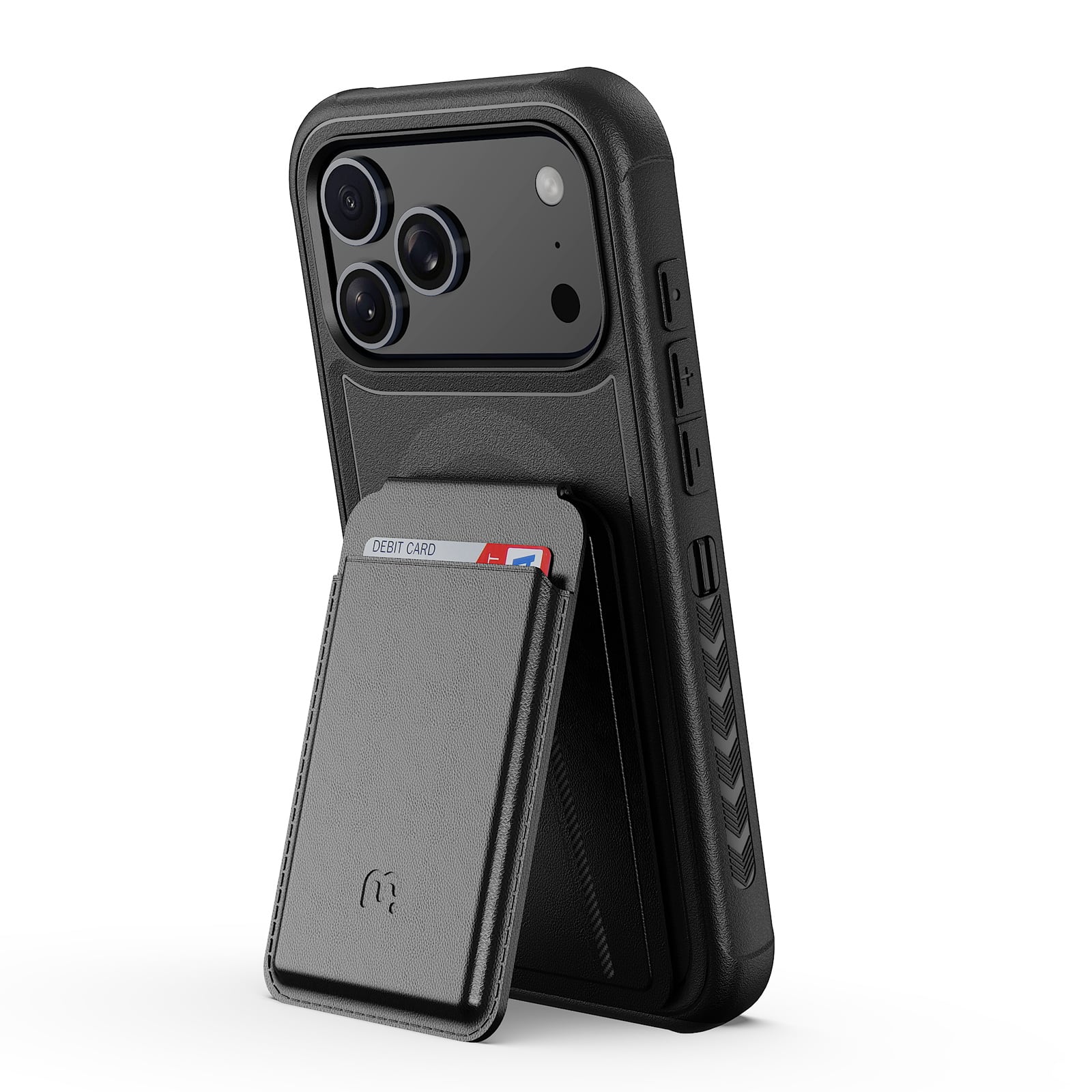 Mybat Pro - Maverick Series Rogue Edition MagSafe Case with MagStash Wallet Folio for iPhone 17 Pro - Black