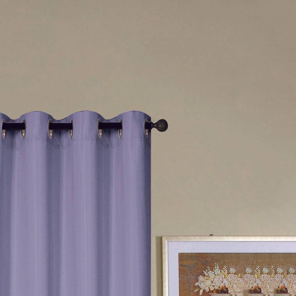 Left. RT Designers Collection - RT Designers Collection Kennedy Elegant Grommet Curtain Panel in Lilac - Purple.