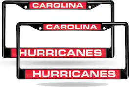 Rico Industries - Carolina Hurricanes (Set of 2) Black Laser License Plate Frames - Multi