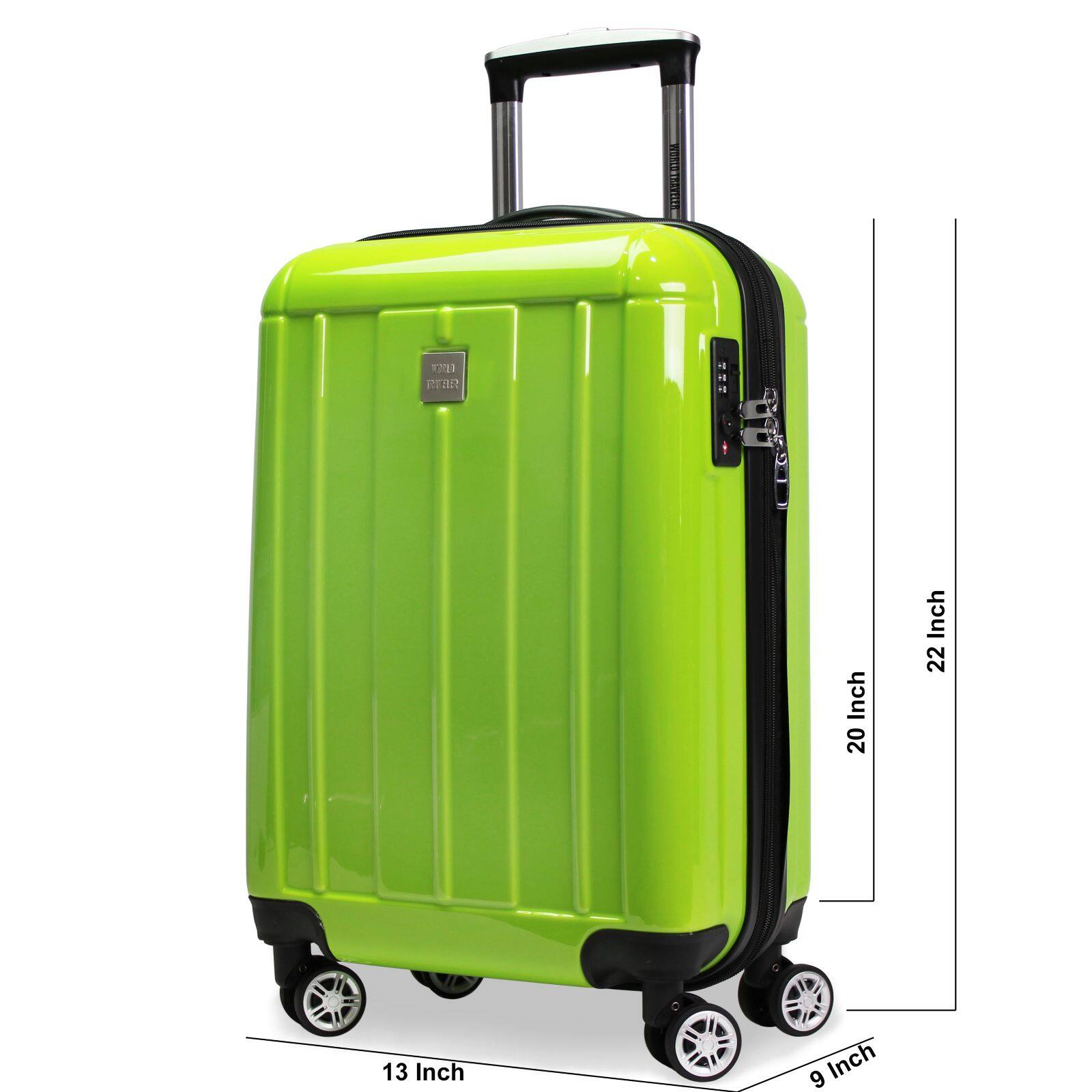 World Traveler Contour 20 Inch Carry On Lightweight Polycarbonate