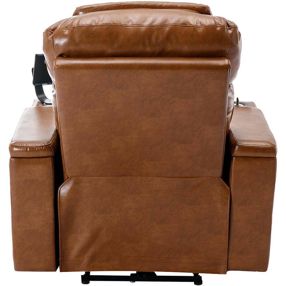 Alt View 8. Kadyn - Power Motion Electric Recliner with USB Port, Hidden Arm Storage, Cup Holder & Bluetooth Speaker - Brown.