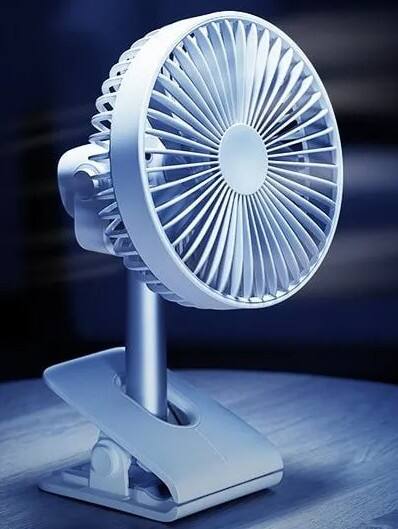 Front. BuggyGear - USB Rechargeable 10" Air Clip-on Fan - White.