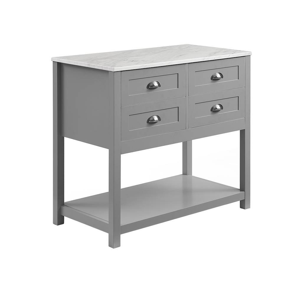 Alt View 1. Crosley Furniture - Connell Kitchen Island/Cart - Gray.