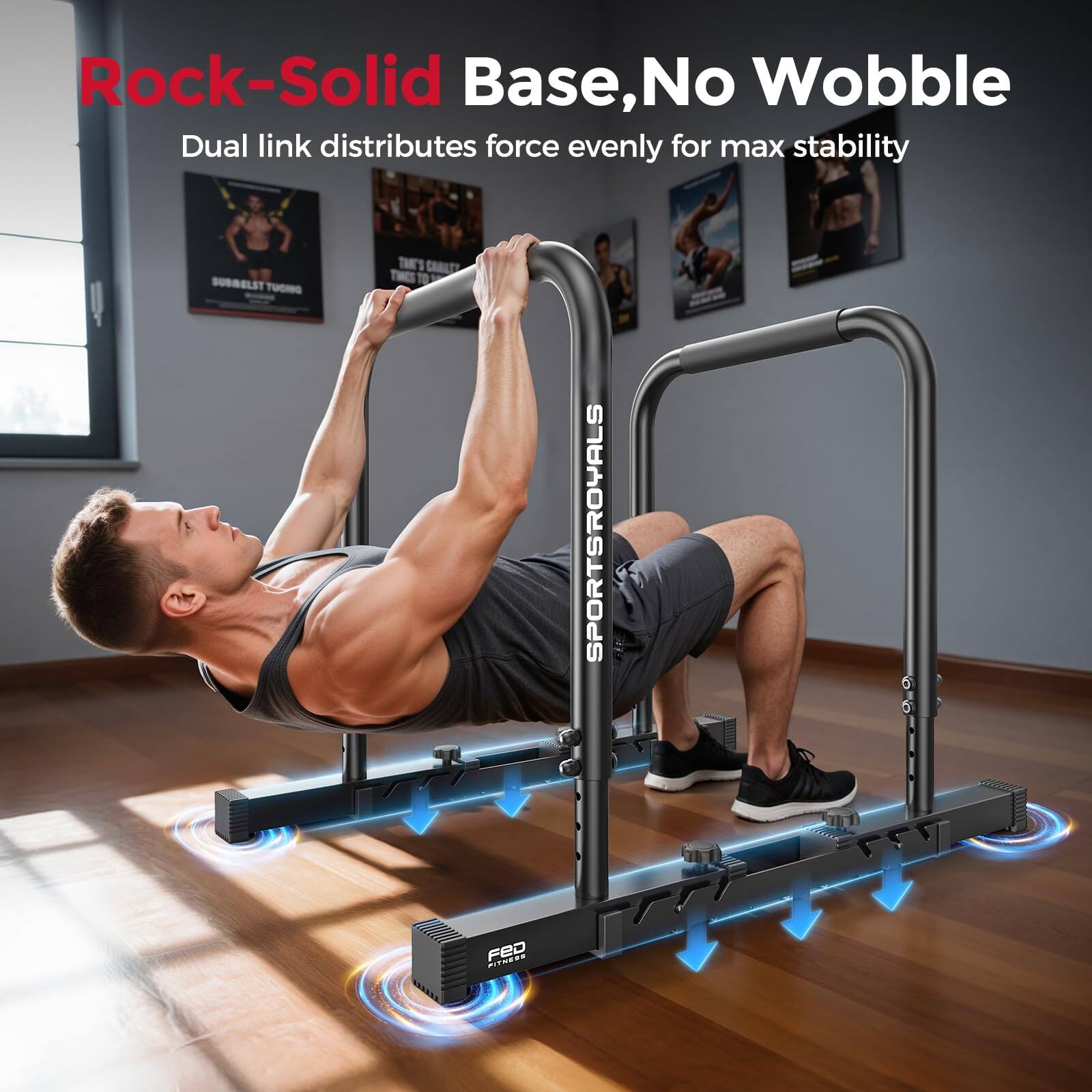 Rock-Solid Base, No Wobble  
Dual link distributes force evenly for max stability  

SUBBELST TUOmo TMT SPORTS ROYALS FED