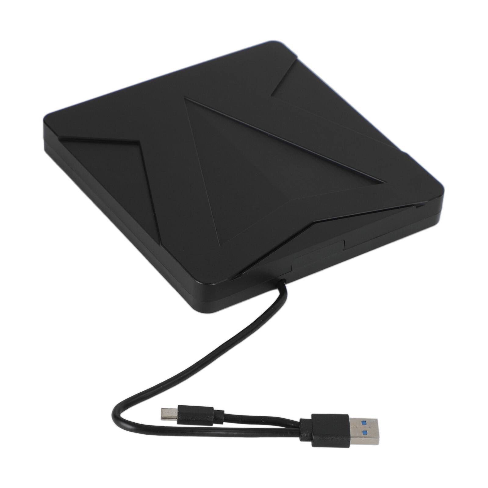 Alt View 4. Topteng - Portable External DVD Drive with USB 3.0 & Type-C - Ultra Slim CD/DVD Burner Writer for Laptop, Mac & PC - Black.
