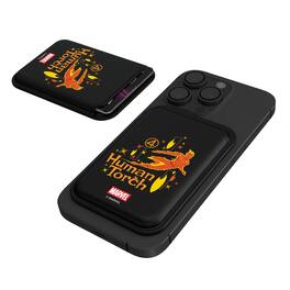 Keyscaper - Marvel Badge Black Magnetic Credit Card Wallet - Human Torch