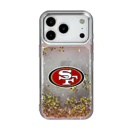 Keyscaper - NFL - San Francisco 49ers Linen Logo iPhone Glitter Case - 15 - Multicolor
