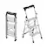 Front. VEVOR - 3 Step Ladder, Folding Step Stool with Wide Anti-Slip Pedal and Comfort Handgrip, 330 lbs Capacity Portable Aluminum - Silver.