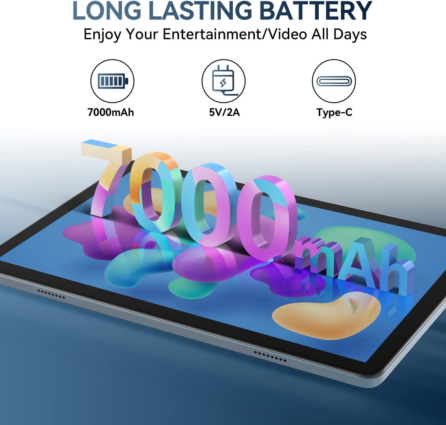 LONG LASTING BATTERY Enjoy Your Entertainment/Video All Days 7000mAh 5V/2A Type-C 7000mAh GAR