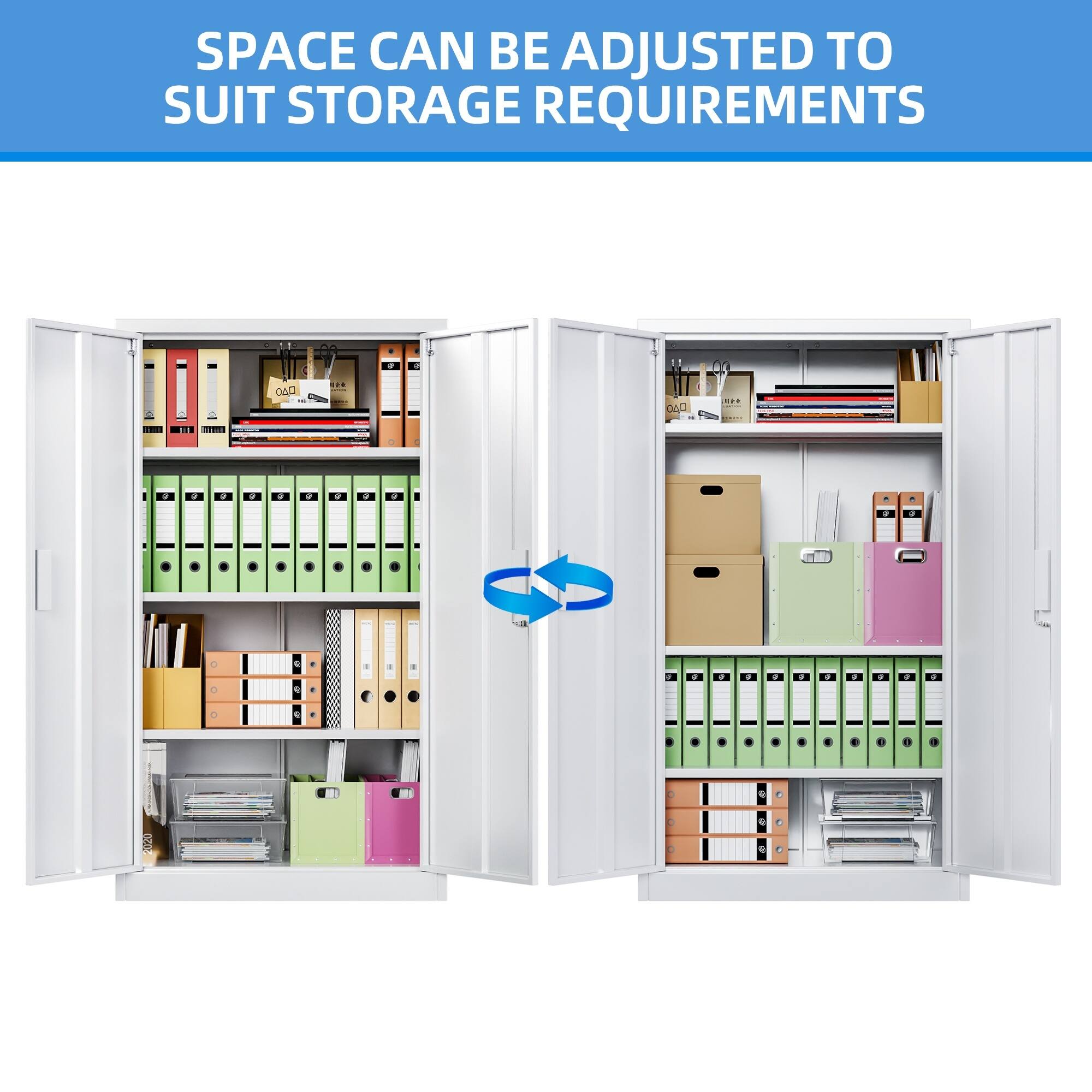 SPACE CAN BE ADJUSTED TO SUIT STORAGE REQUIREMENTS