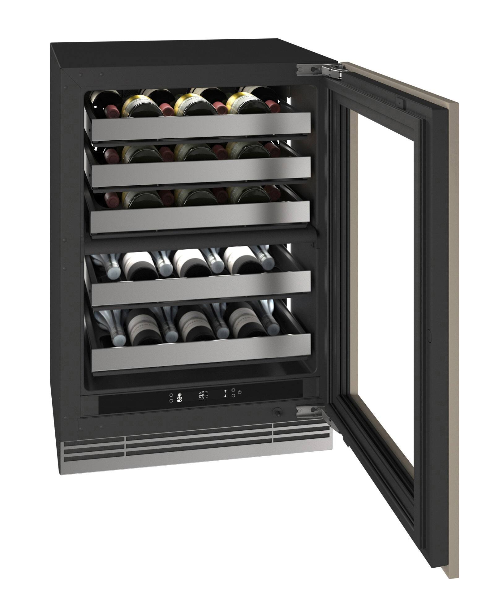 Alt View 4. U-Line - 24"W. 5.1 Cu.Ft. Built-In Dual-Zone Wine Ref.-Panel Ready Fram w. Glass - Panel Ready.