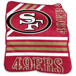 Logo Brands - San Francisco 49ers 50'' x 60'' Plush Raschel Throw - Multicolor