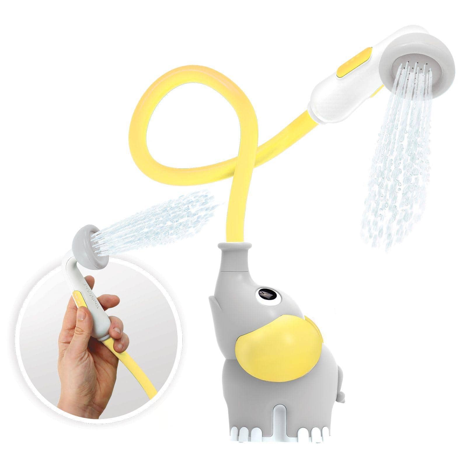 Paradigms Interiors - Bath Shower Head Elephant Water Pump And Trunk Spout For In Tub Or Sink - Yellow