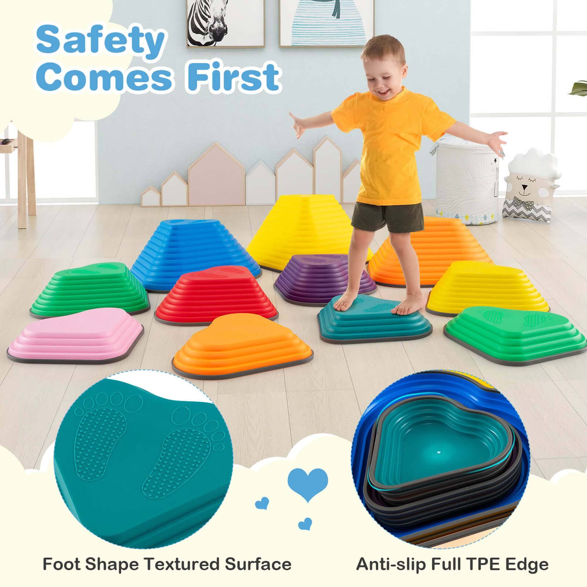 Safety Comes First  
Foot Shape Textured Surface  
Anti-slip Full TPE Edge
