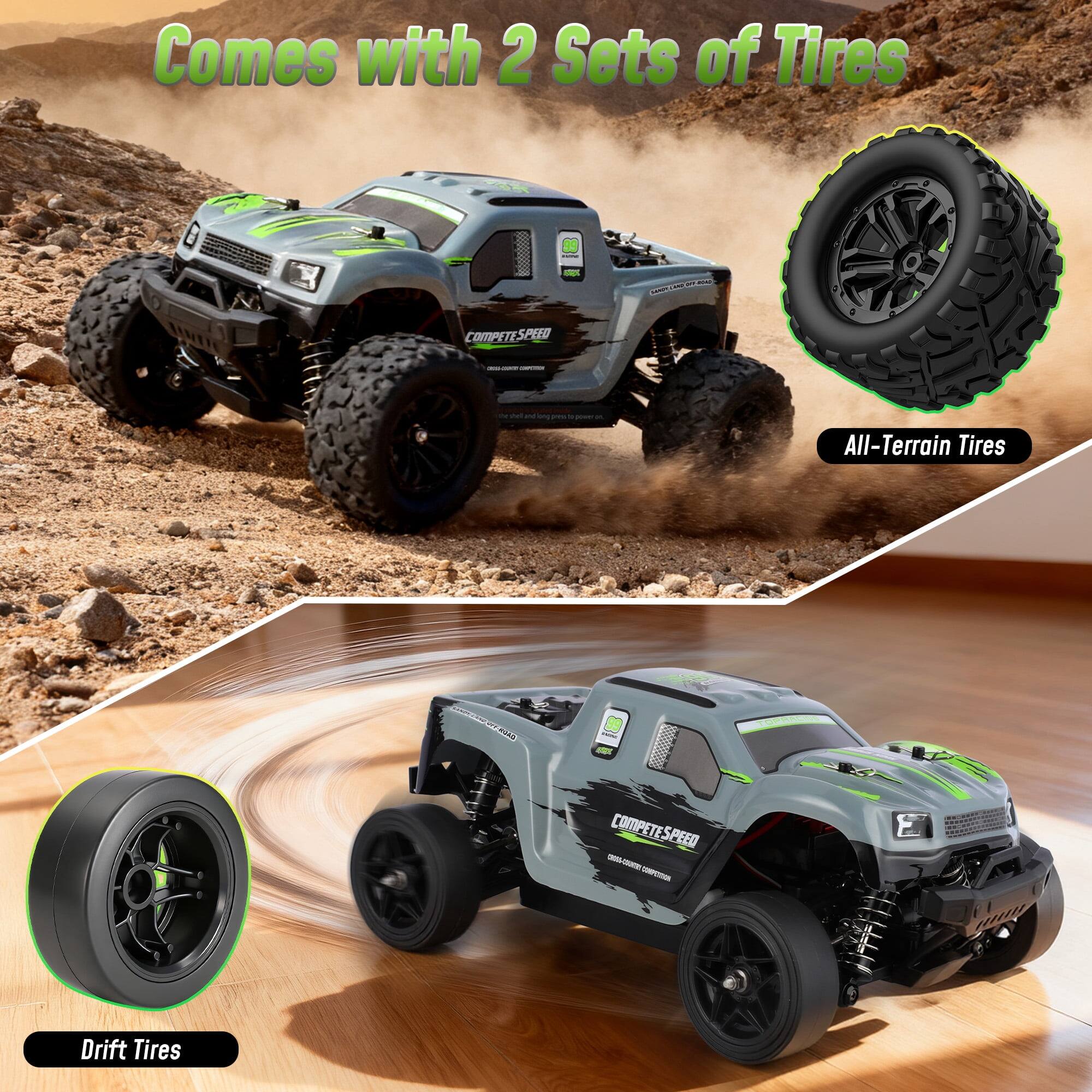Wisairt 1:18 RC Car 36KM/H High Speed 4WD Remote Control Truck with ...