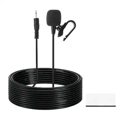 Front. Unique Bargains - Car Stereo Microphone 2.5mm Straight 2-Pole External Mic Replacement 9.8ft Cable for Car Radio GPS DVD - Black.