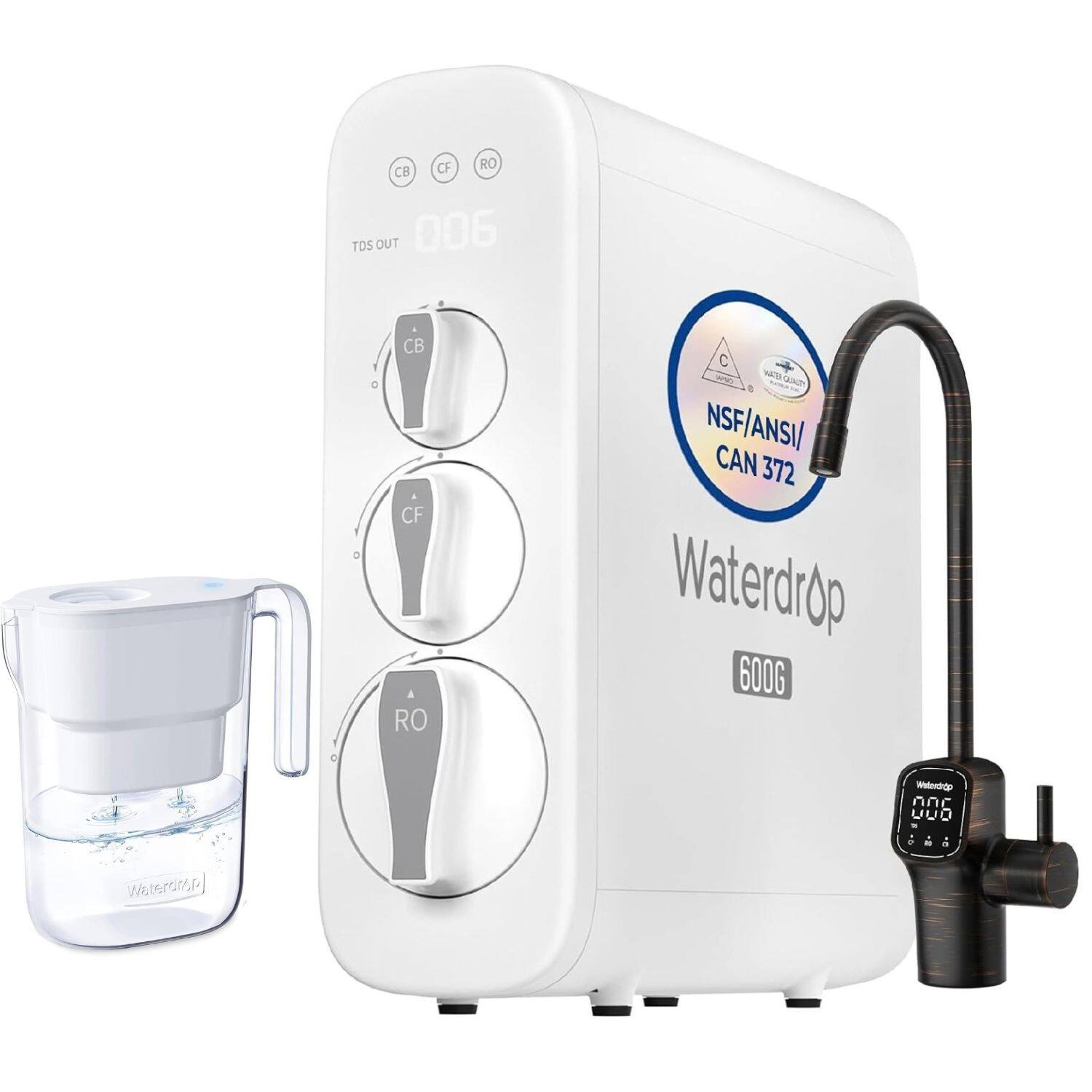 OF RO CB TDS OUT 006  
CB CF RO  
C YEAR QUALITY NSF/ANSI/ CAN 372 Waterdrop 6006  
Welendrop 000 uub  
Waterdrop