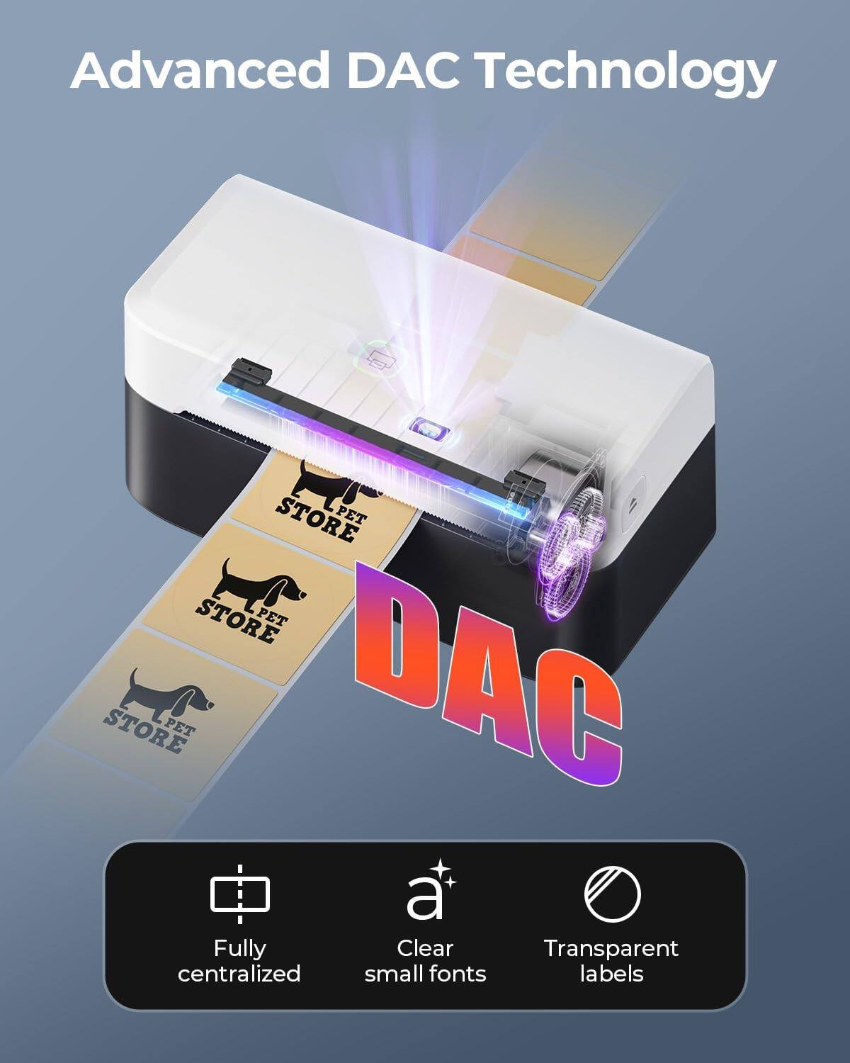 Advanced DAC Technology

- Fully centralized
- Clear small fonts
- Transparent labels

DAC

STORE PET STORE PET STORE