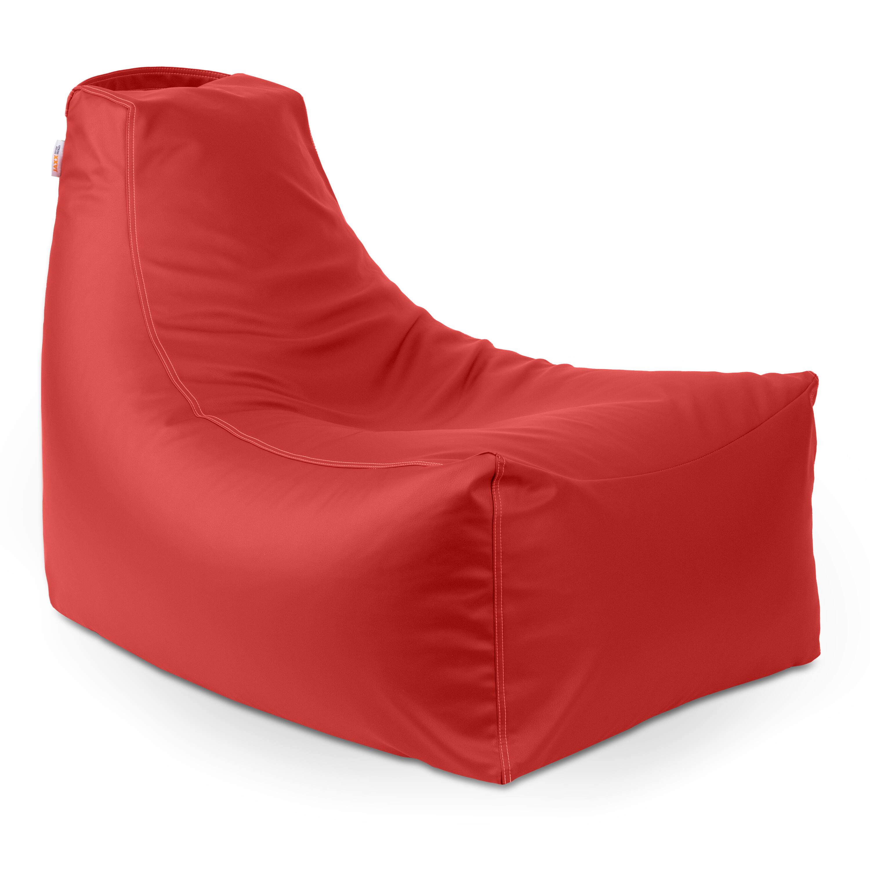 Back. Jaxx - Jaxx Pezzi Premium Vinyl Classroom Bean Bag Chair, Red - Red.