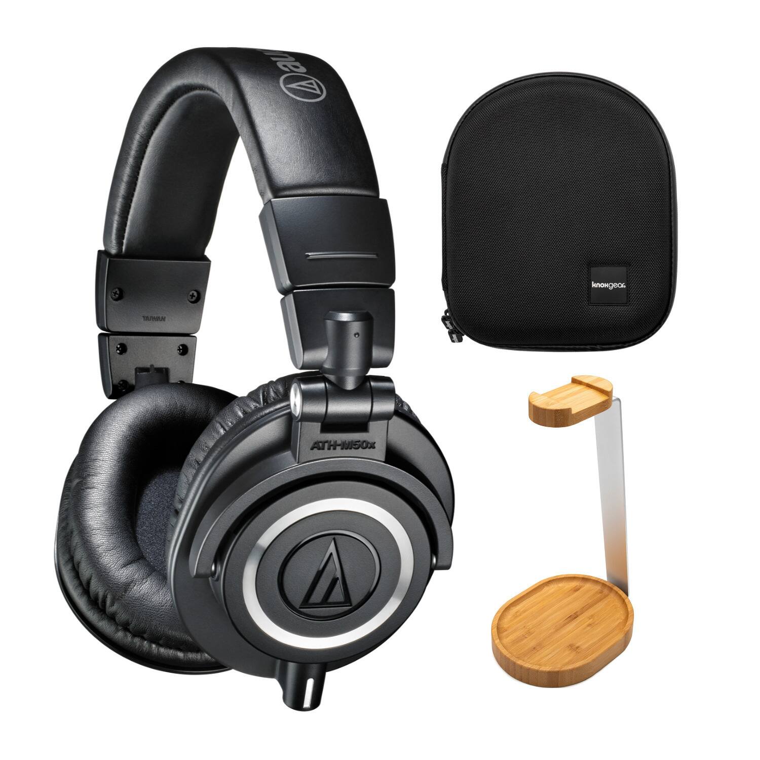 Audio Technica ATH M50X Headphones Bundle with Knox Gear Stand