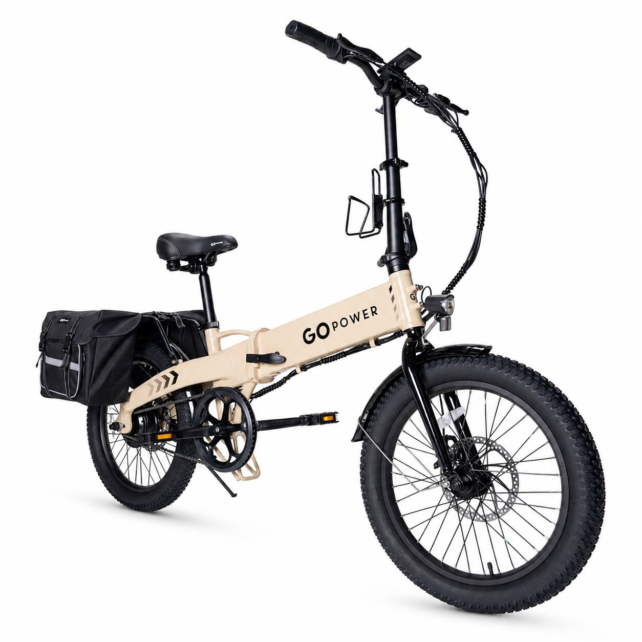 Alt View 6. GoPowerBike - GoPowerBike GoLite Folding Electric Bike | 20" | 750W | 20mph | 45+ Mile Range - Sand.