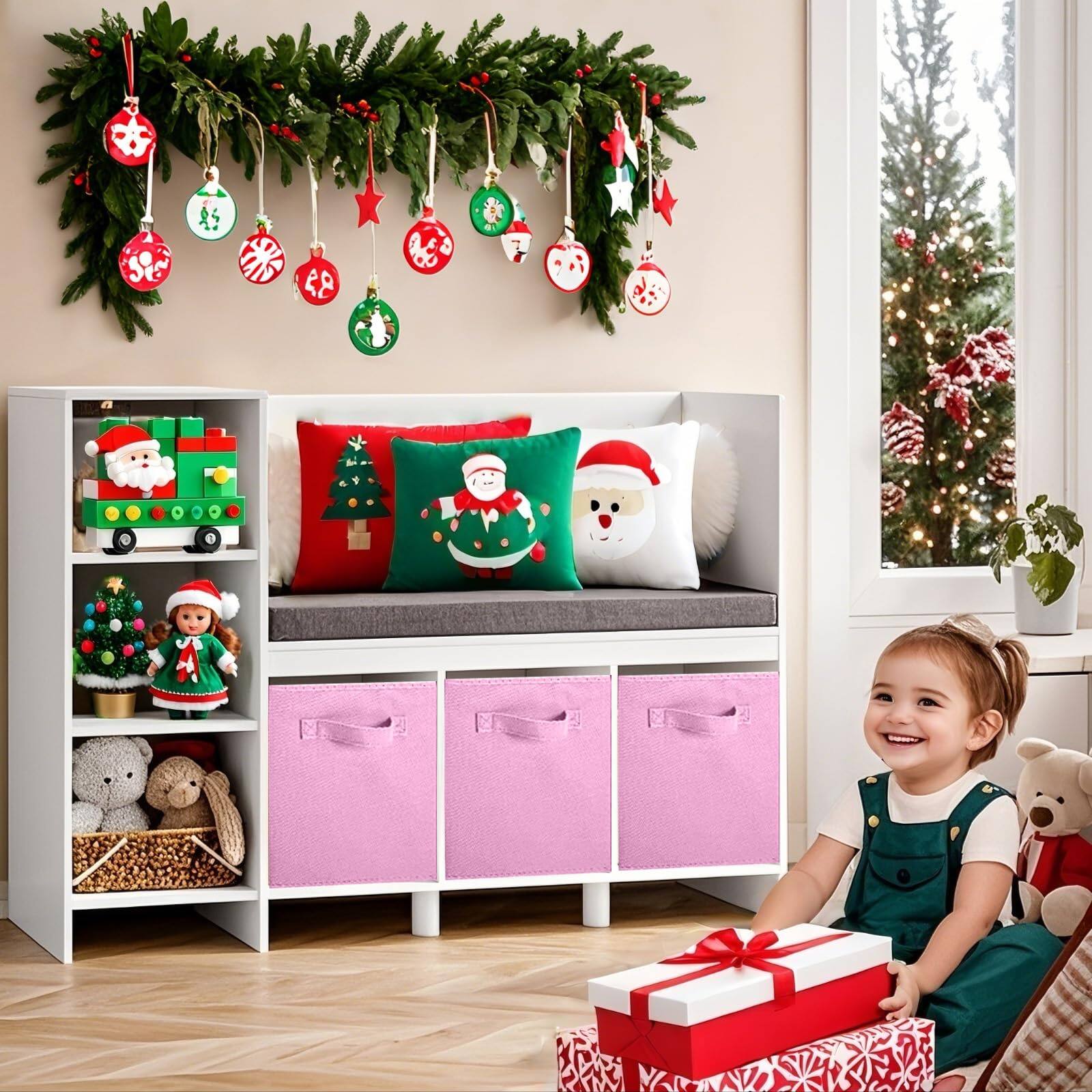 Left. Dazzling Pops - ShellKingdom Foldable Fabric Storage Cubes and Cloth Organizer Drawer for Closet and Toys, 6 Pack - Violet 2.