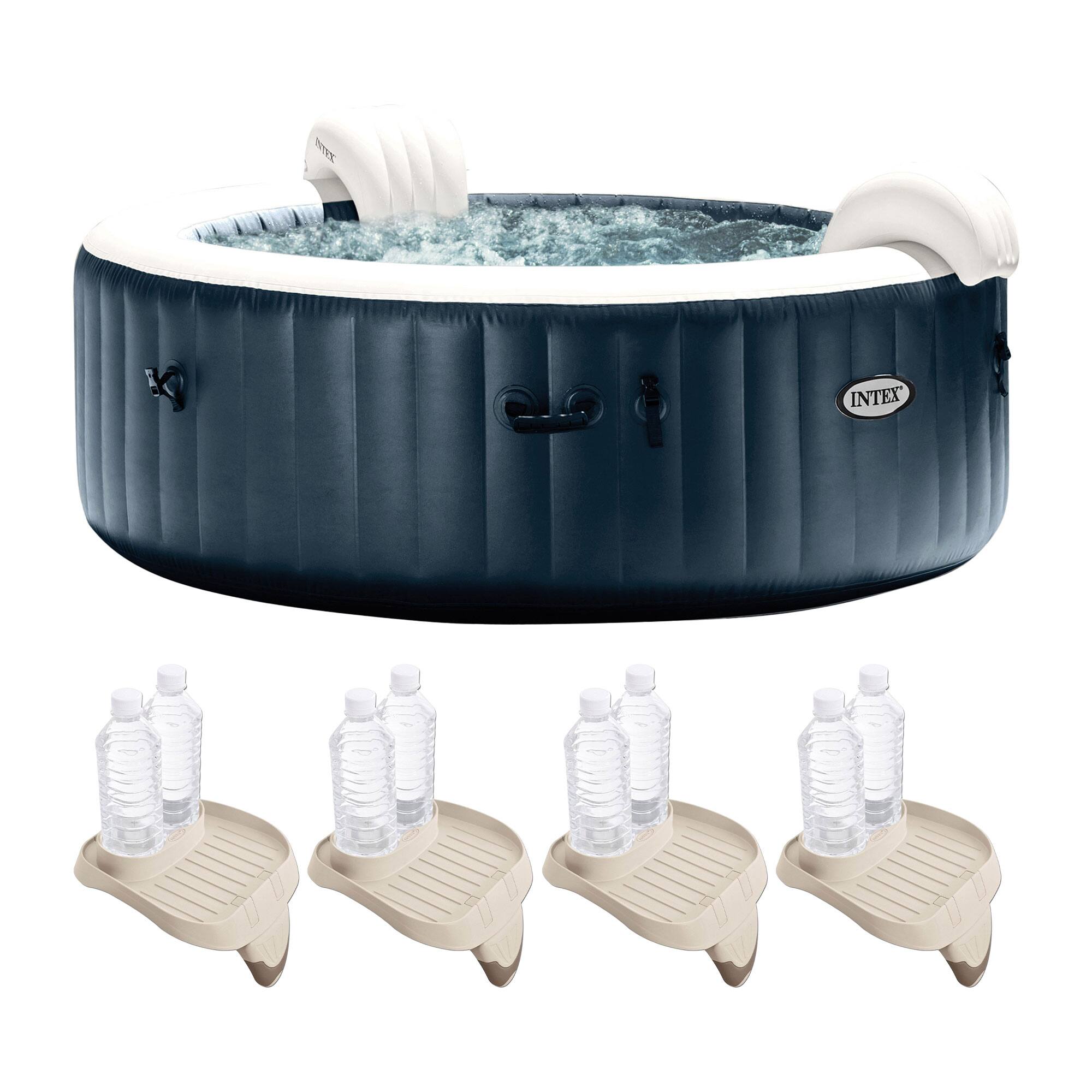 "Intex - PureSpa Plus Portable Inflatable Hot Tub, 85x28"", w/ 4 Cup Holders & Trays - Blue" price history on PriceWatchPro