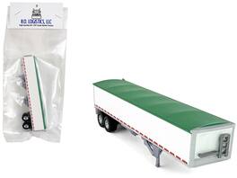 HO Logistics Replicas - Covered Grain Trailer White with Green Tarp 1/87 (HO) Scale Plastic Model Car by HO Logistics