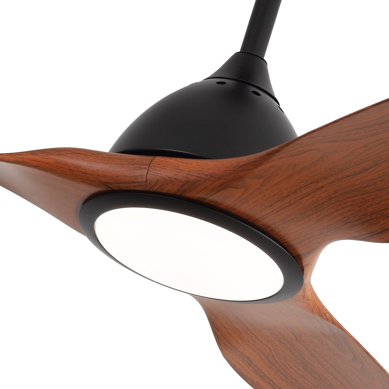 Alt View 3. Sofucor - 52 Inch Ceiling Fan Ceiling Fans with Lights & Remote Large Airflow Dimmable LED 3CCT Reversible DC Motor Indoor Outdoor - Black-Brown.