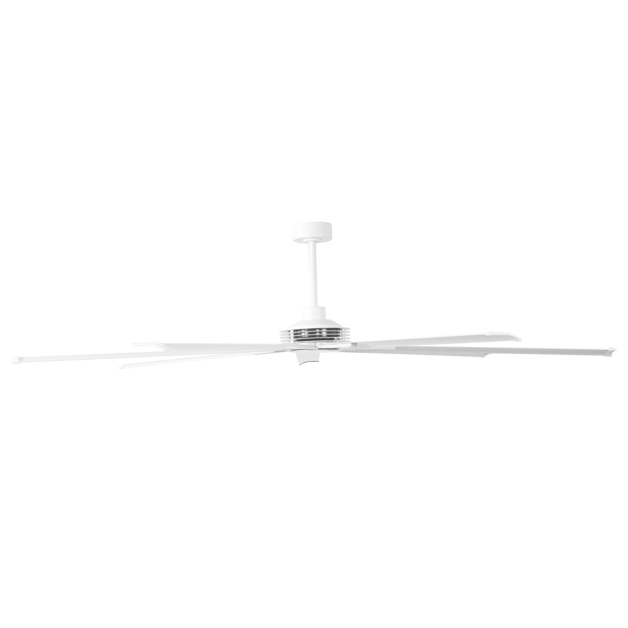 Alt View 4. Parrot Uncle - 84" Industrial Aluminum Warehouse Extra Large Ceiling Fan with Remote - White.