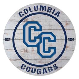 Jardine - Columbia College of Missouri Cougars 20'' x 20'' Indoor/Outdoor Weathered Circle Sign - White