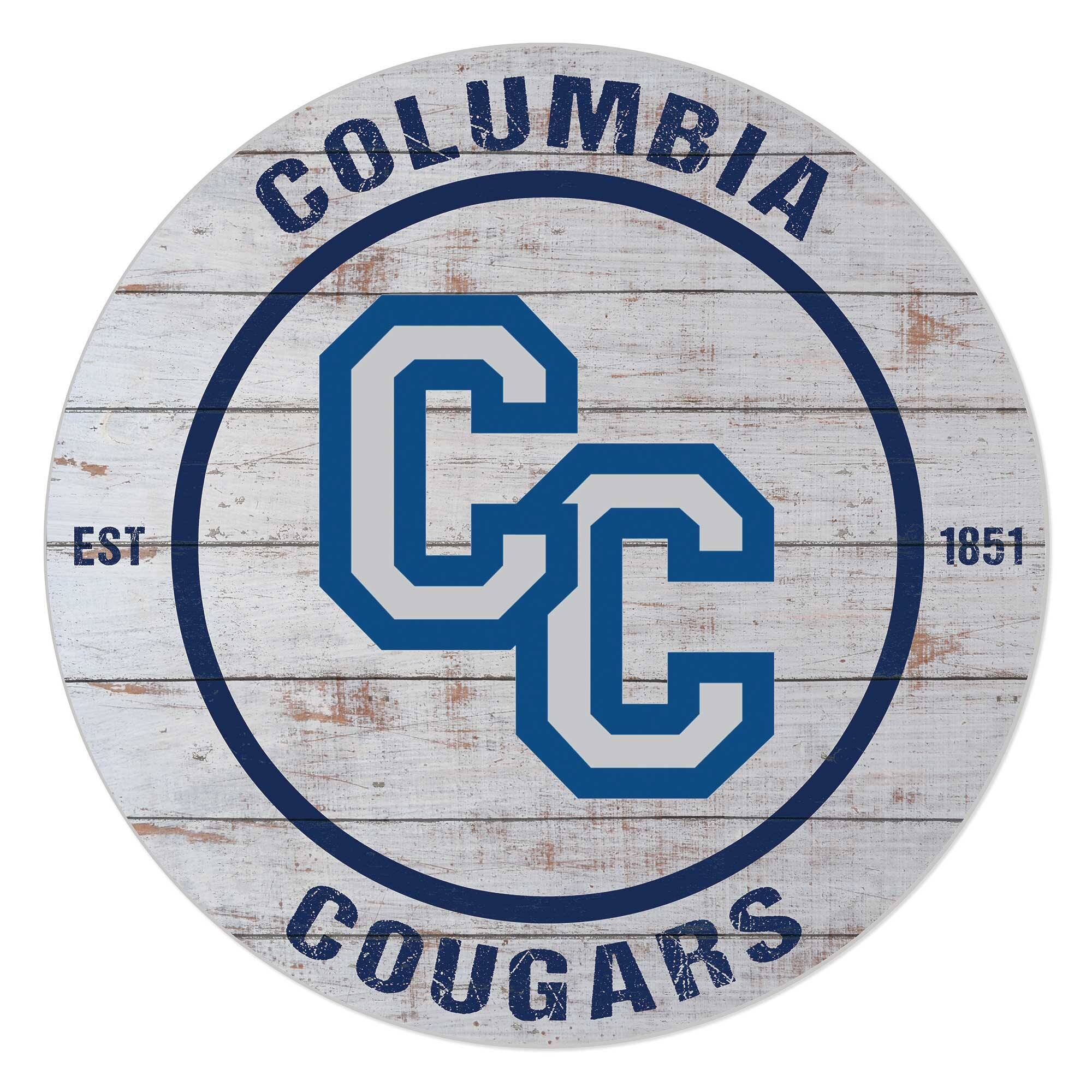 Columbia College of Missouri Cougars 20'' x 20'' Indoor/Outdoor Weathered Circle Sign