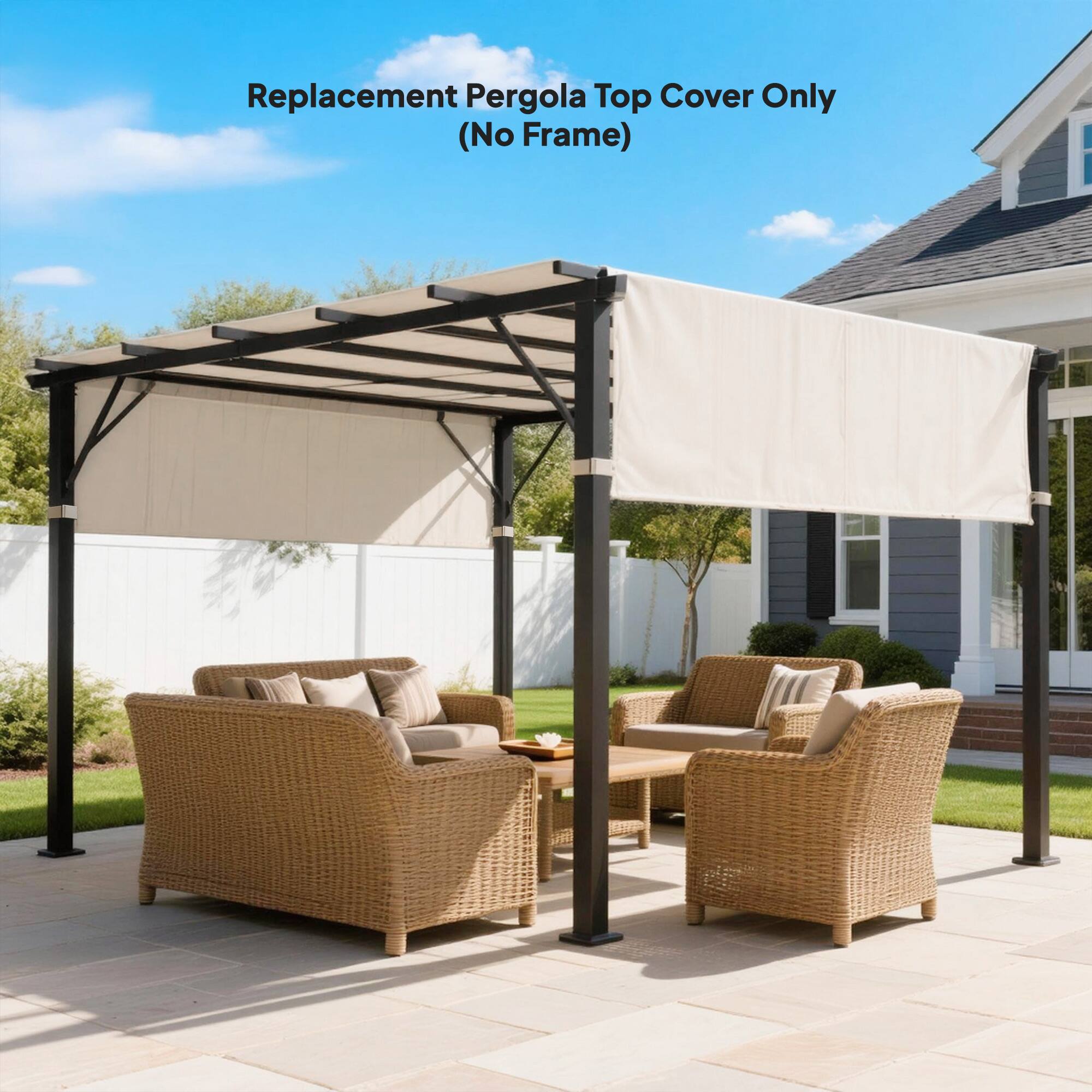 Replacement Pergola Top Cover Only (No Frame)