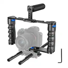 Neewer - Aluminum Camera Cage with Top Handle & Dual Grips, Arca Base, VS10 - Black