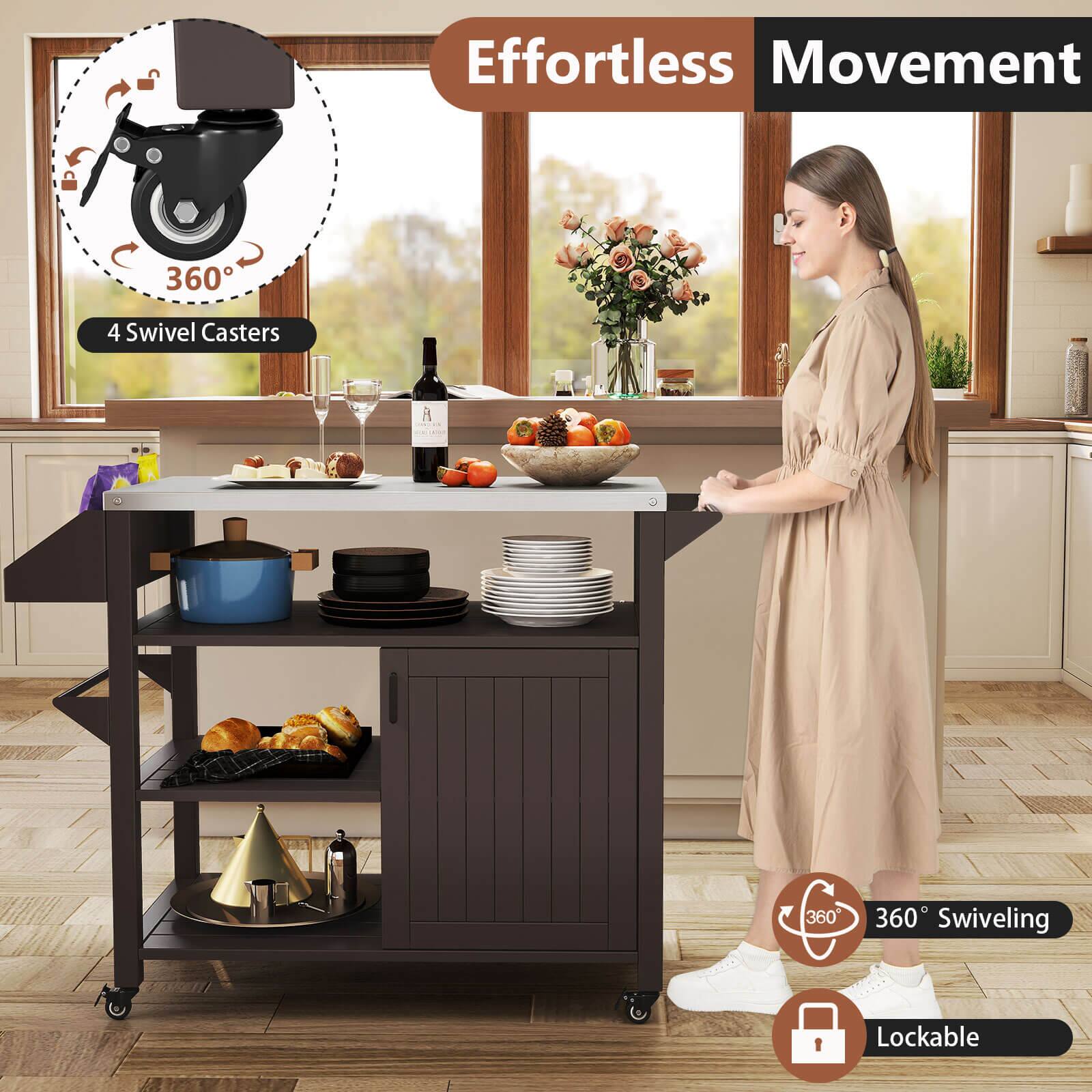 Effortless Movement

4 Swivel Casters

360° Swiveling

Lockable