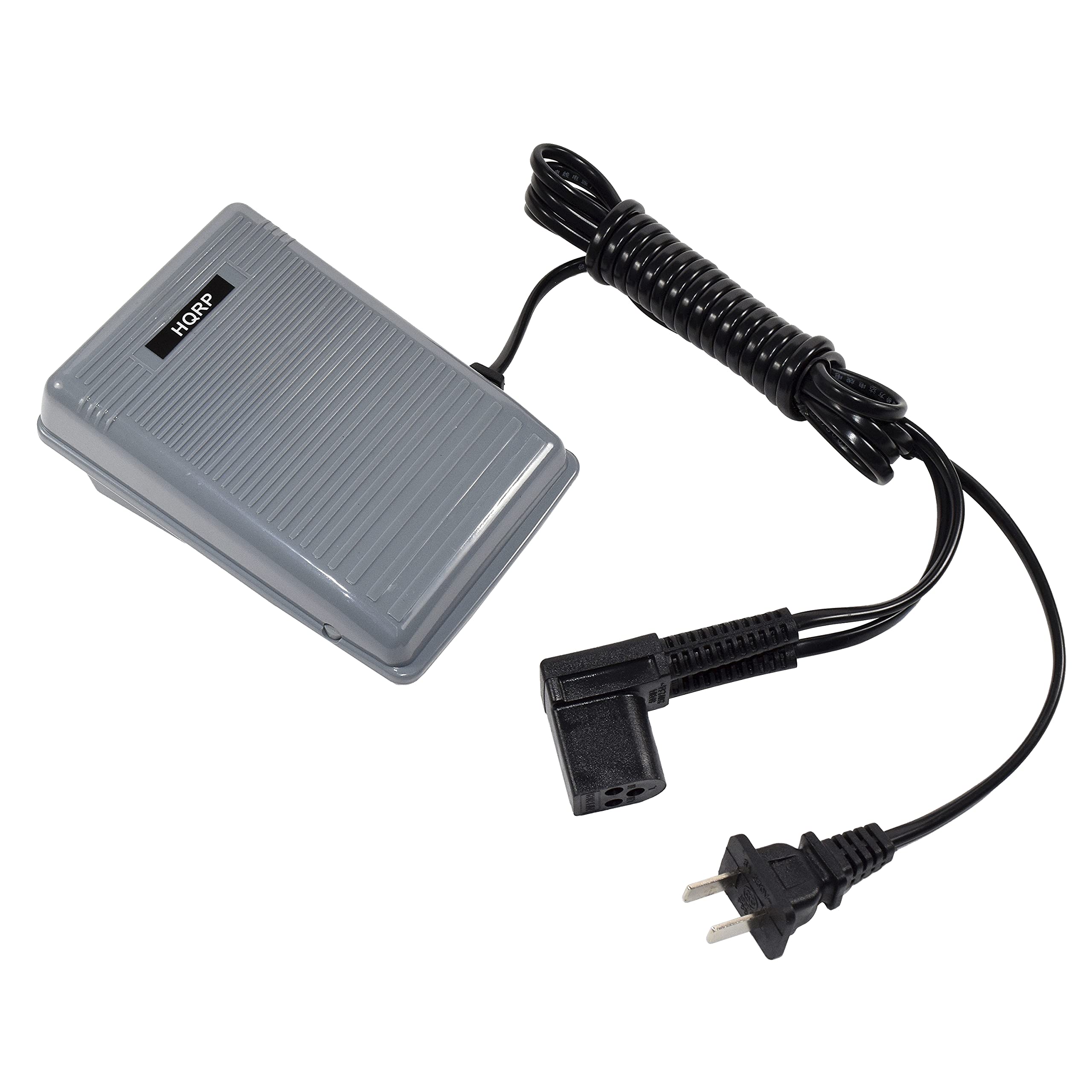 Alt View 1. HQRP - Sewing Machine Foot Controller Pedal with Power Cord - Speed Control, 3-Pin Plug for Singer 6211 6212 6214.