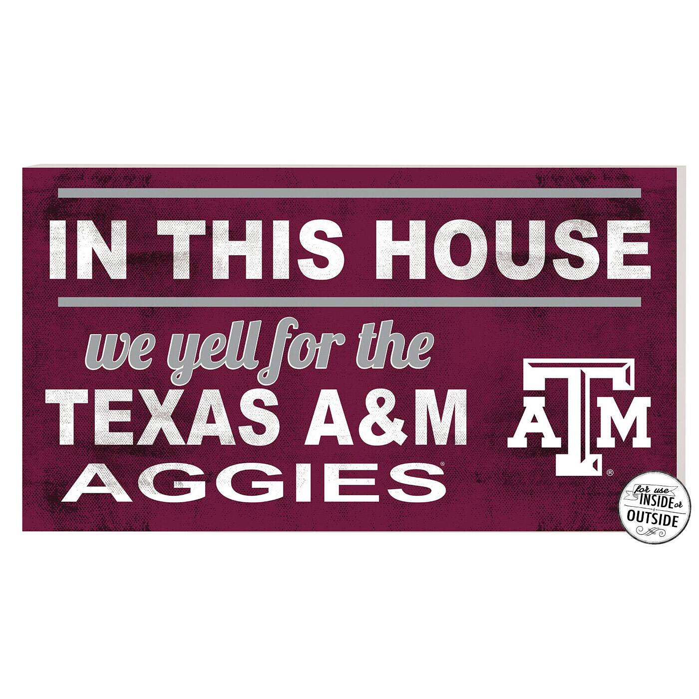 Texas A&M Aggies 11'' x 20'' Indoor/Outdoor In This House Sign