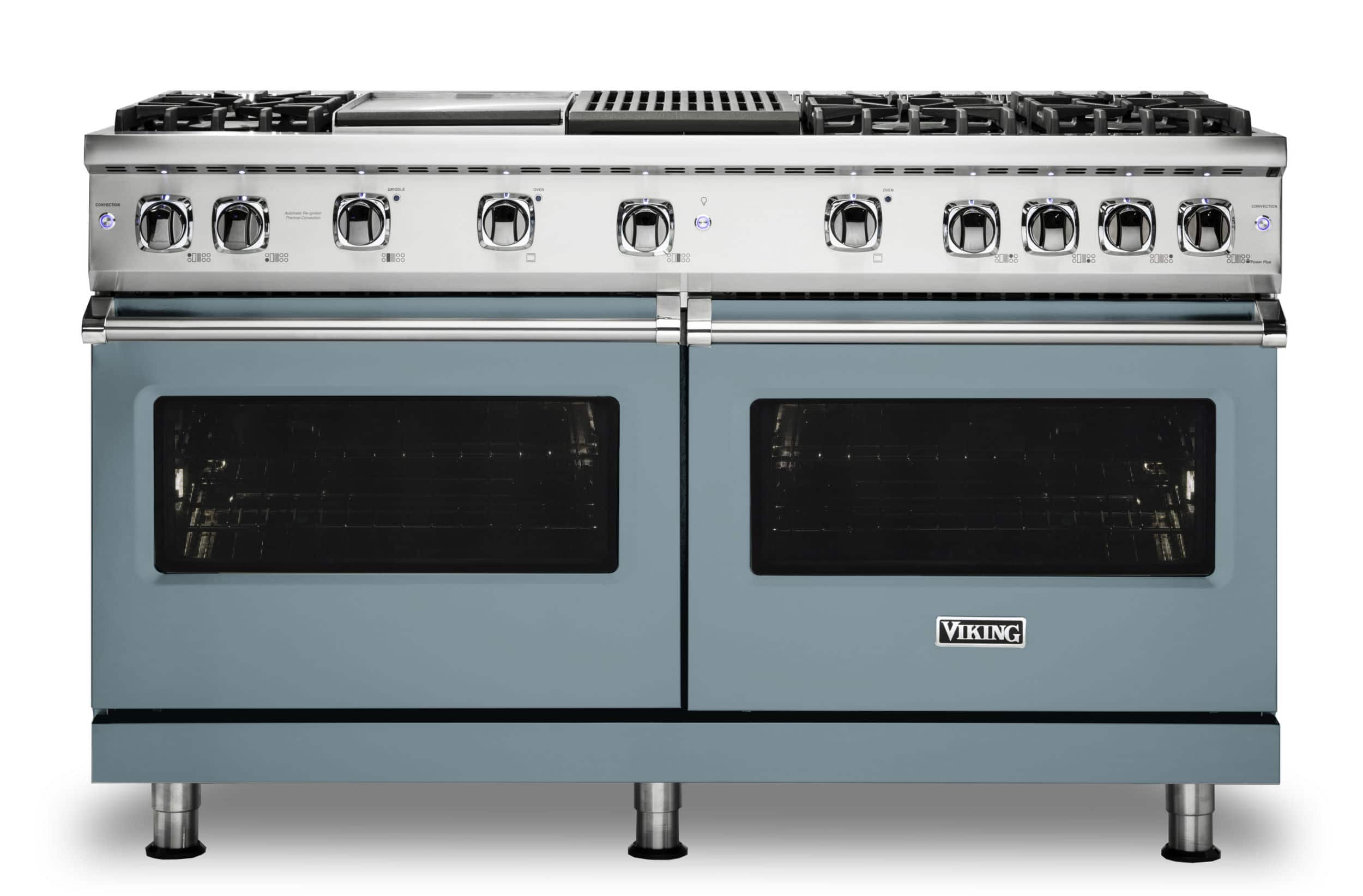 Viking - 8.0 Cu. Ft. 60"W. Professional 5 Series Freestanding Double Oven Gas Convection Range - November Sky